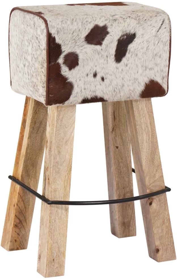 Baro kėdė 2 vnt. Ruda ir balta 44 x 33 x 74 cm Tikra oda