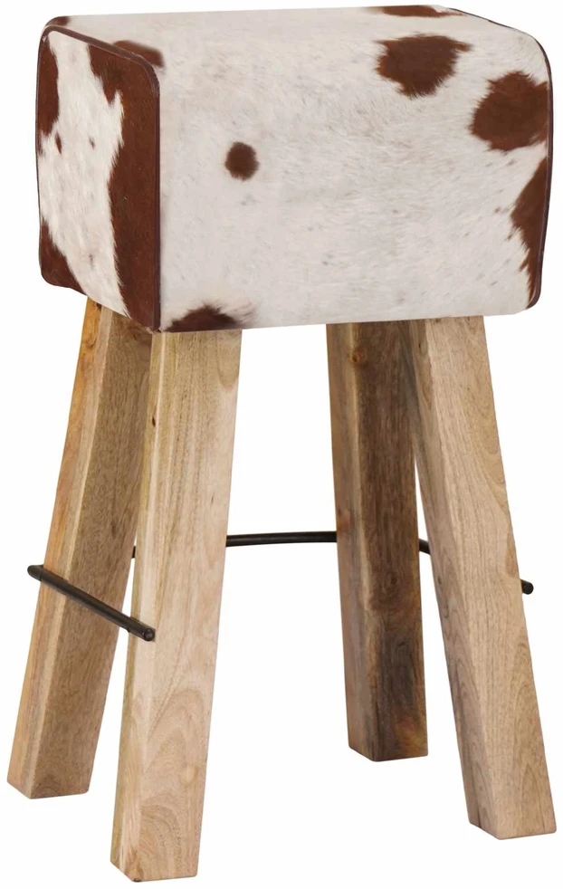 Baro kėdė 2 vnt. Ruda ir balta 44 x 33 x 74 cm Tikra oda
