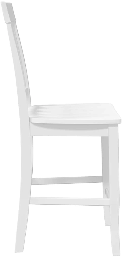 Baro kėdės, 2 vnt., baltos, masyvi mediena, guma