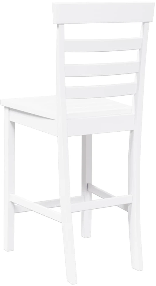 Baro kėdės, 2 vnt., baltos, masyvi mediena, guma
