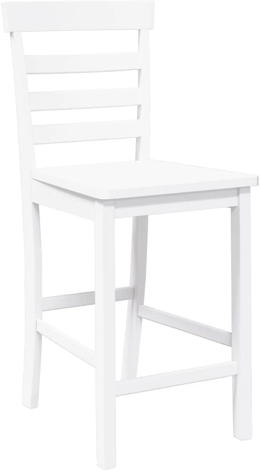 Baro kėdės, 2 vnt., baltos, masyvi mediena, guma