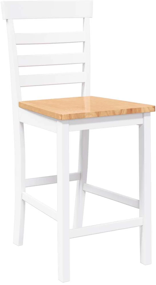 Baro kėdės, 2 vnt., baltos, masyvi mediena, guma