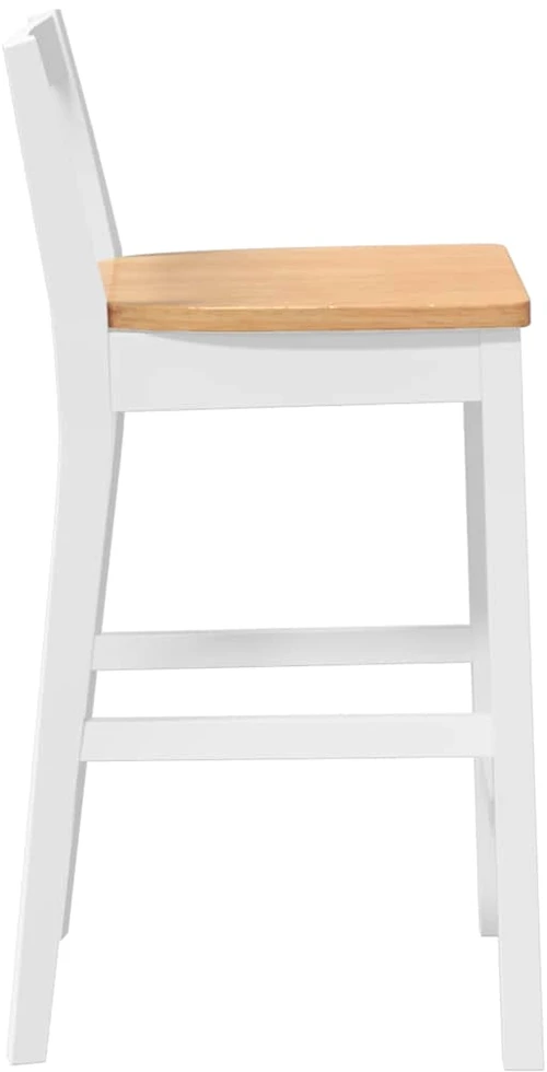 Baro kėdės, 2 vnt., baltos, masyvi mediena, guma