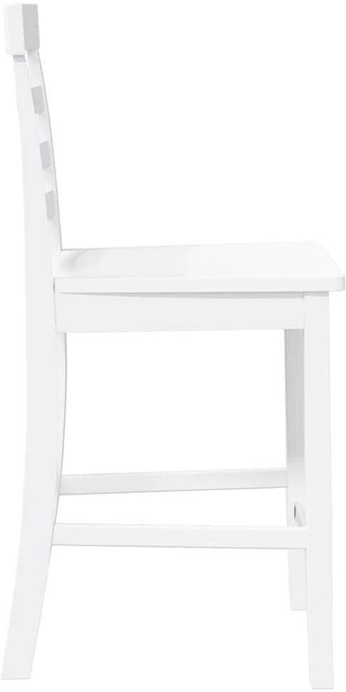 Baro kėdės, 2 vnt., baltos, masyvi mediena, guma