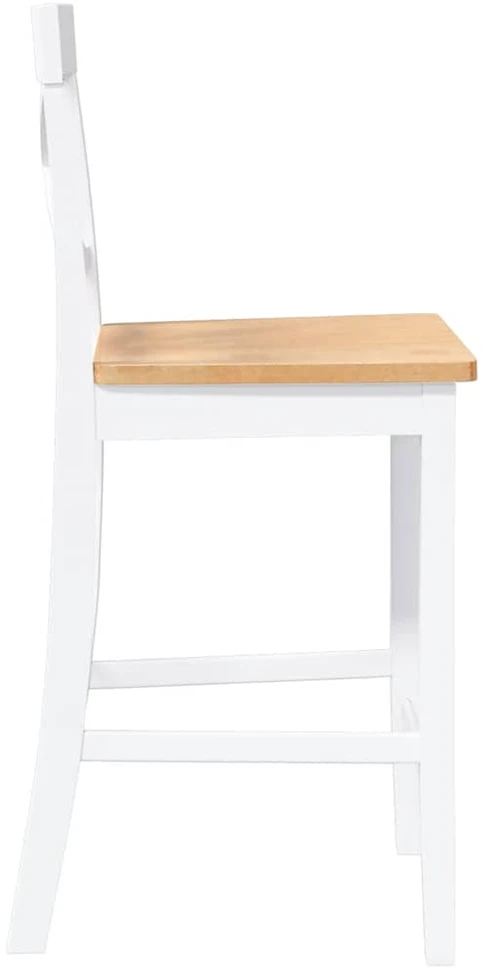 Baro kėdės, 2 vnt., baltos, masyvi mediena, guma
