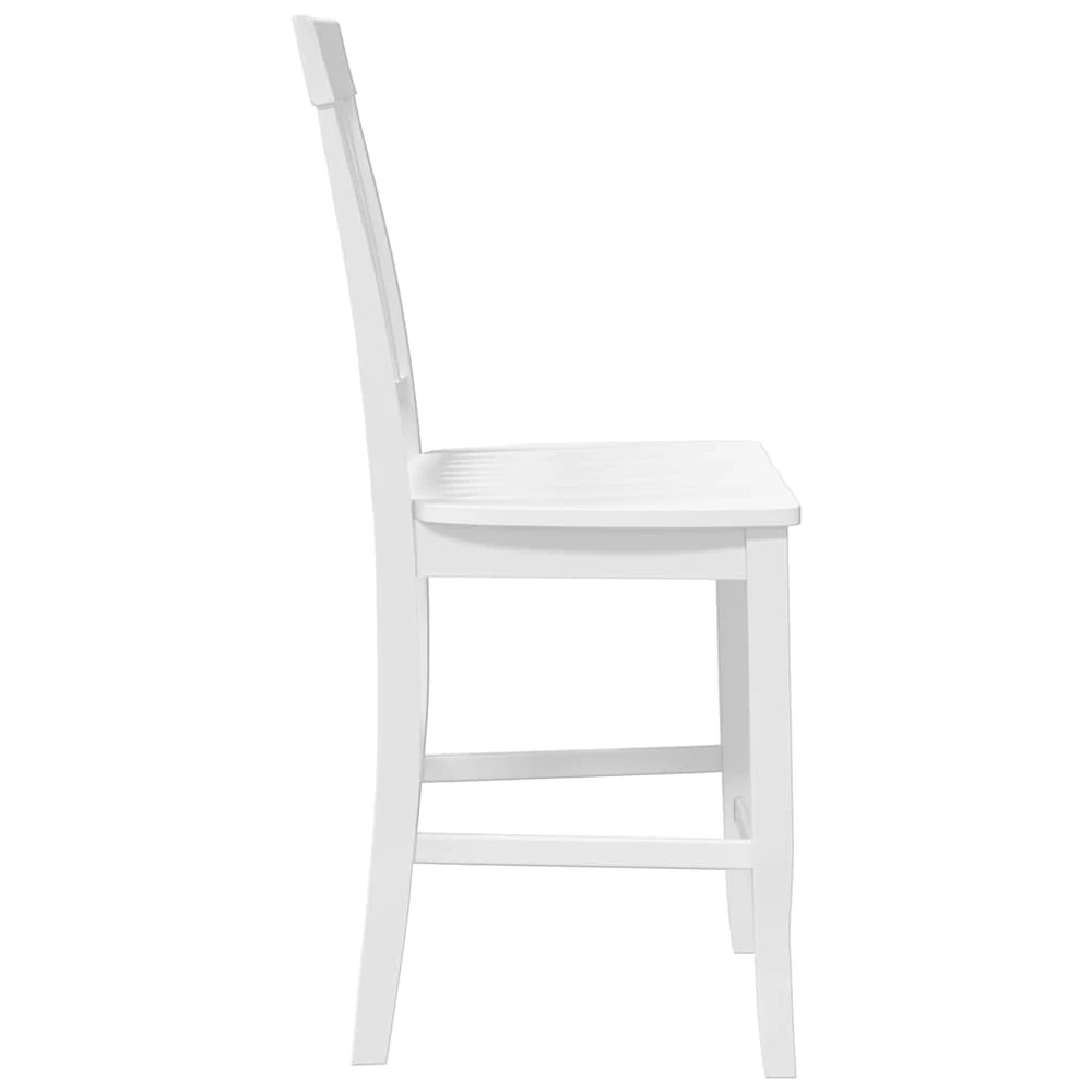 Baro kėdės, 2 vnt., baltos, masyvi mediena, guma
