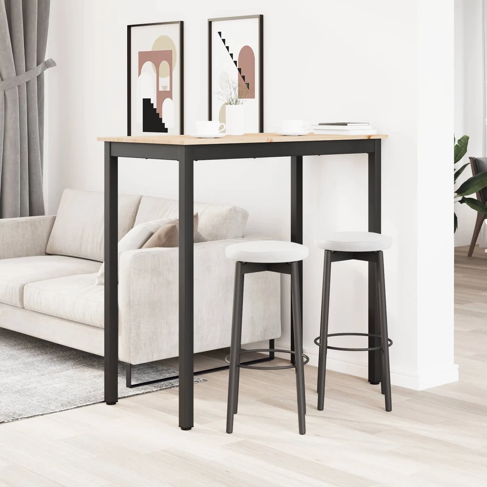 Baro stalas 110 x 55 x 105 cm Kietos pušies mediena Natūrali