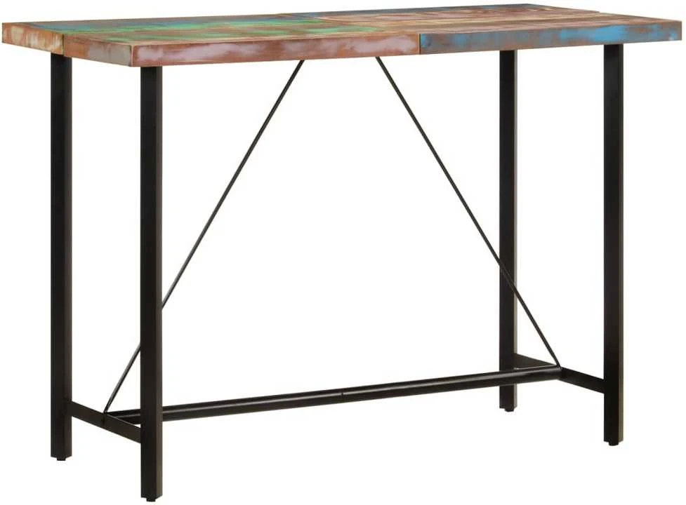 Baro stalas, 150x70x107cm, perdirbtos medienos masyvas/geležis