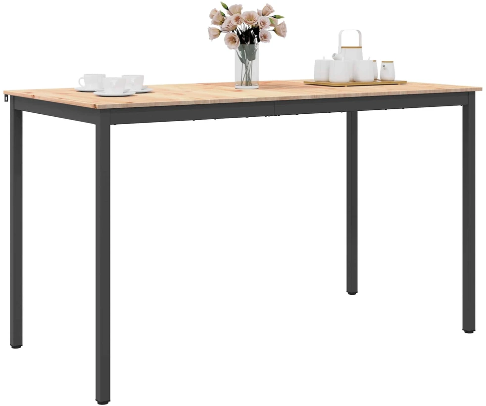 Baro stalas 180 x 90 x 105 cm Kietos pušies mediena Natūrali