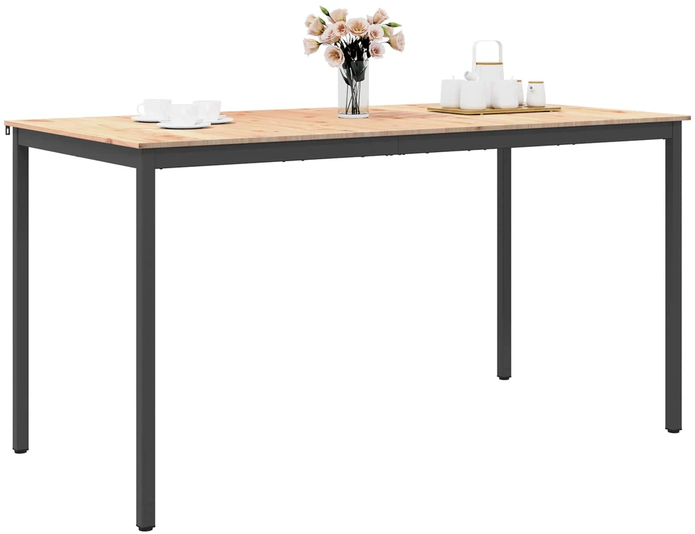 Baro stalas 200 x 100 x 105 cm Kietos pušies mediena Natūrali