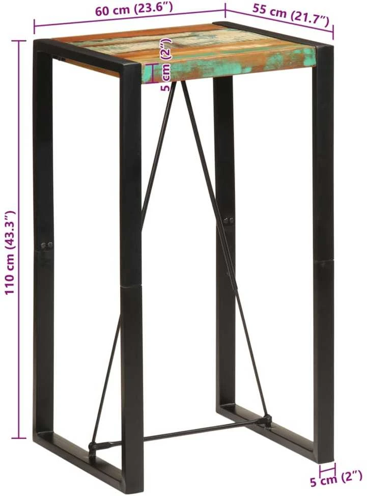 Baro stalas, 60x55x110cm, perdirbtos medienos masyvas