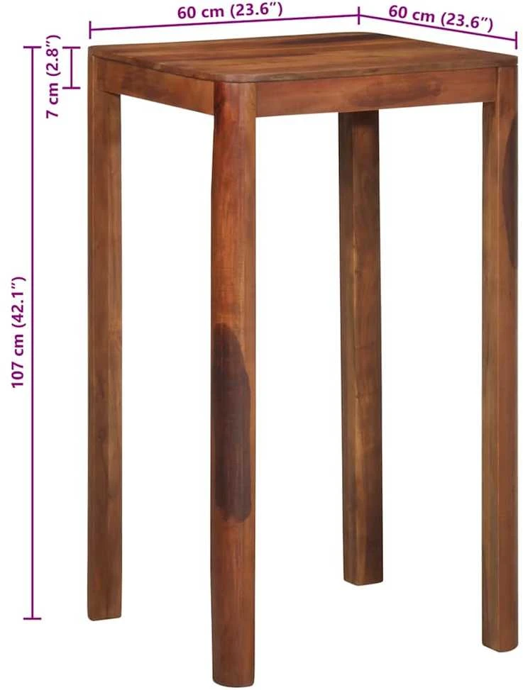 Baro stalas 60x60x107 cm Akacijos masyvo