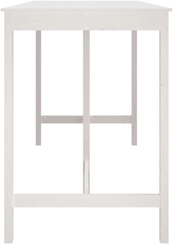 Baro stalas, baltas, 180x80x110cm, pušies medienos masyvas