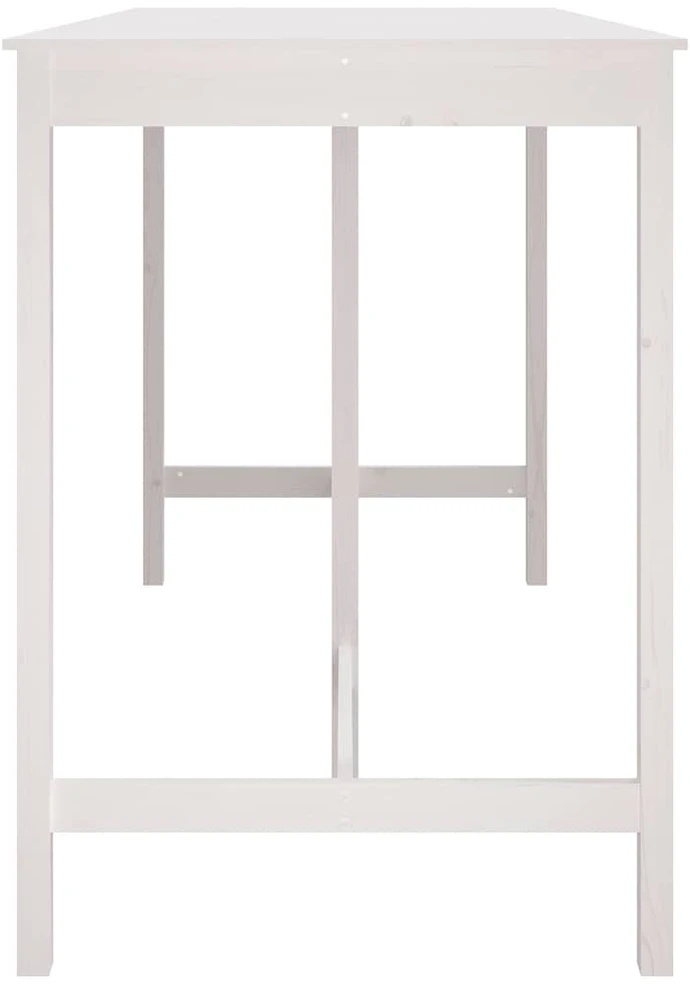 Baro stalas, baltas, 180x80x110cm, pušies medienos masyvas