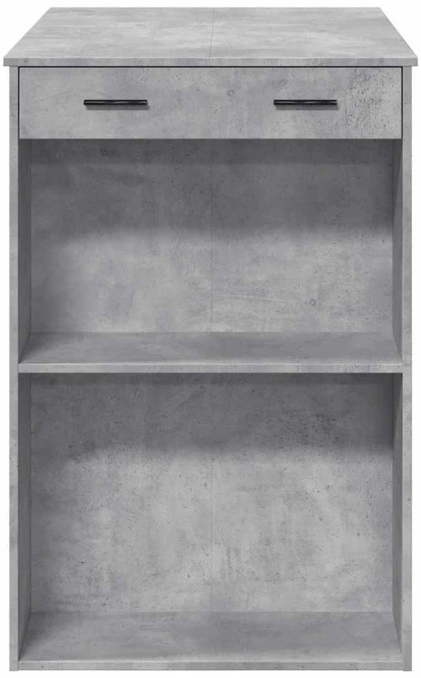 Baro stalas, betono pilkas, 102x70x103,5cm, apdirbta mediena