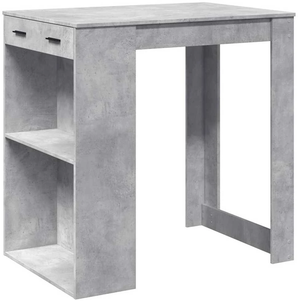 Baro stalas, betono pilkas, 102x70x103,5cm, apdirbta mediena