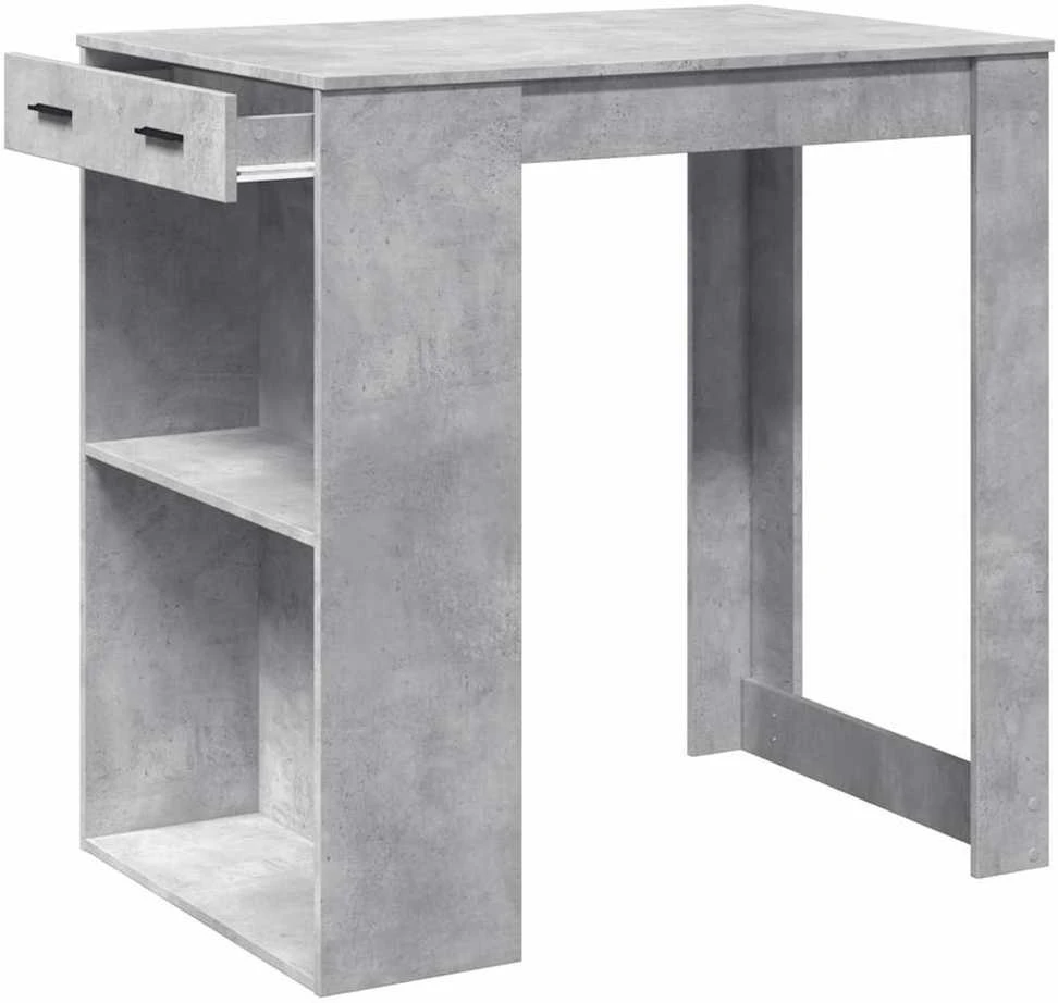 Baro stalas, betono pilkas, 102x70x103,5cm, apdirbta mediena