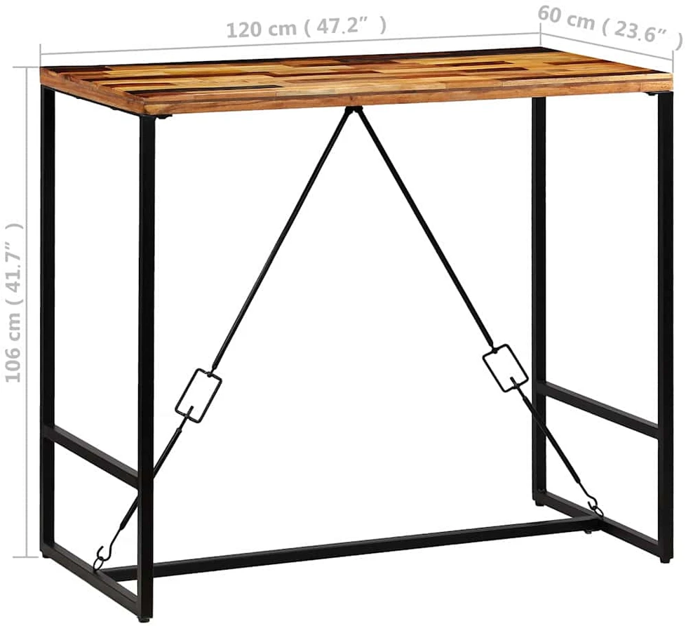 Baro stalas, perdirbta mediena, 120x60x106cm