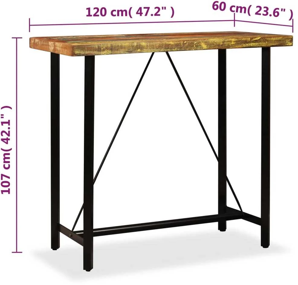 Baro stalas, perdirbta mediena, 120x60x107cm