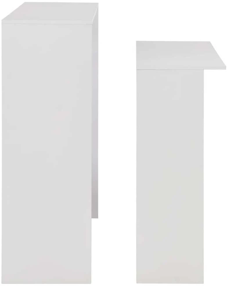 Baro stalas su 2 stalviršiais, baltos sp., 130x40x120cm