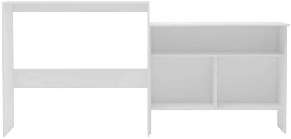 Baro stalas su 2 stalviršiais, baltos sp., 130x40x120cm