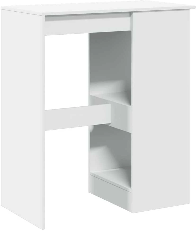 Baro stalas su laikikliais, baltas, 90x47,5x103,5cm, mediena