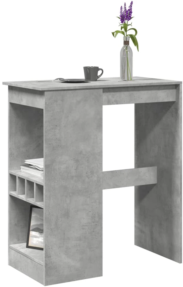 Baro stalas su laikikliais, betono, 90x47,5x103,5cm, mediena