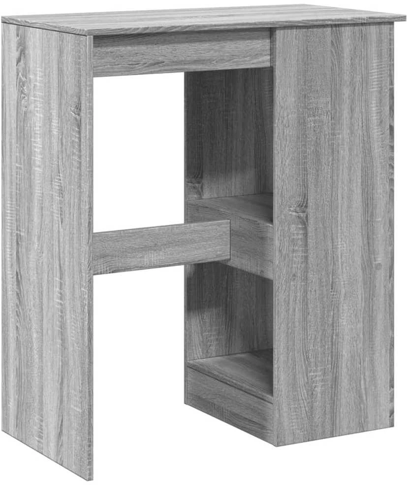 Baro stalas su laikikliais, pilkas, 90x47,5x103,5cm, mediena