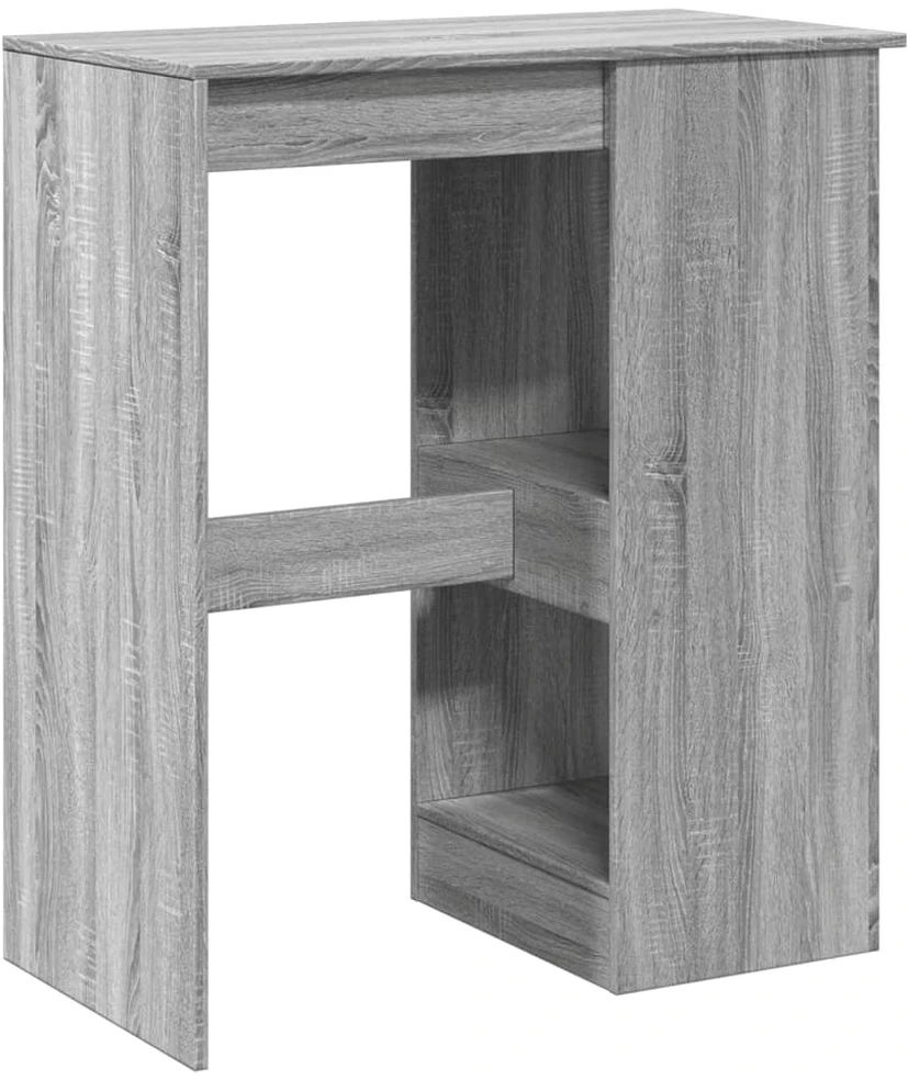 Baro stalas su laikikliais, pilkas, 90x47,5x103,5cm, mediena