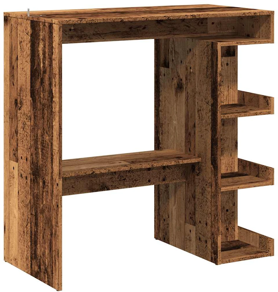 baro stalas su laikymo lentyna sena mediena 100x48x101,5 cm