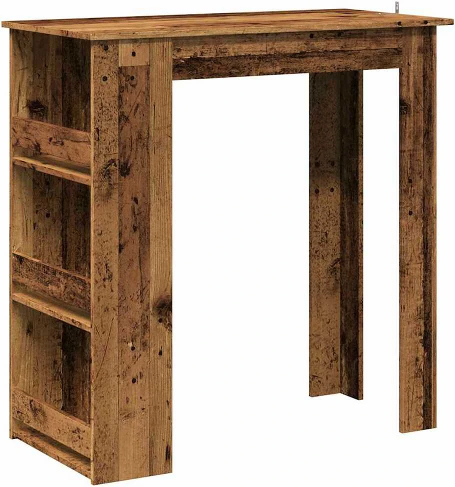 baro stalas su laikymo lentyna sena mediena 102x50x103,5 cm