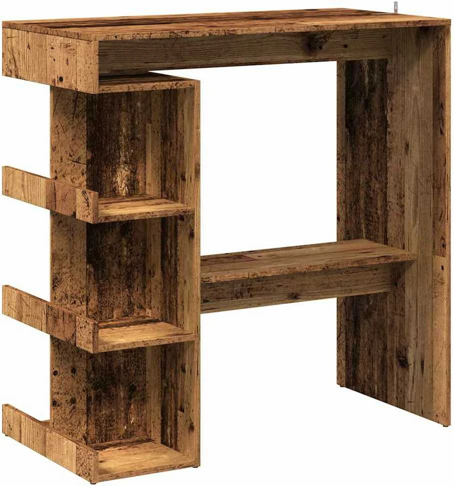 baro stalas su laikymo lentyna sena mediena 100x48x101,5 cm