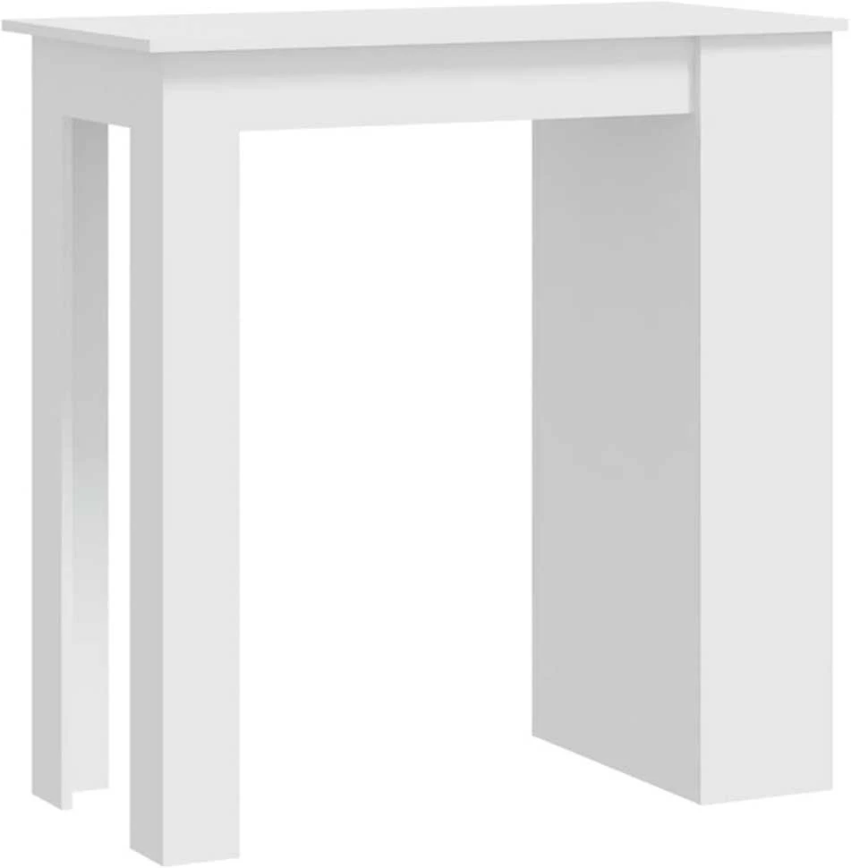 Baro stalas su lentyna, baltas, 102x50x103,5cm, mediena