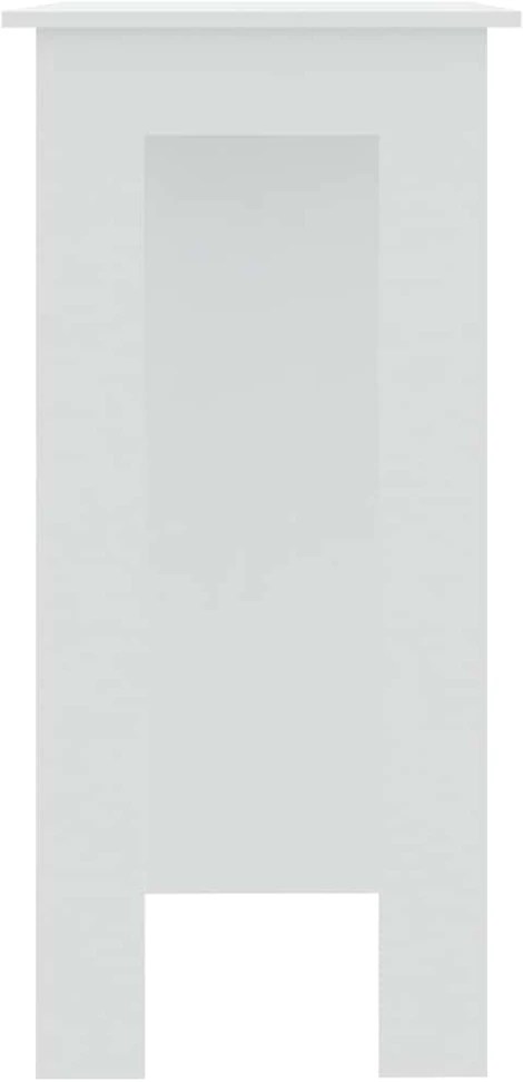 Baro stalas su lentyna, baltas, 102x50x103,5cm, mediena