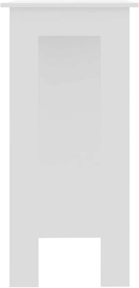 Baro stalas su lentyna, baltas, 102x50x103,5cm, mediena