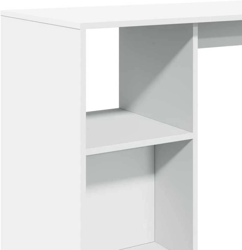 Baro stalas su lentyna, baltas, 124x46x103,5cm, mediena