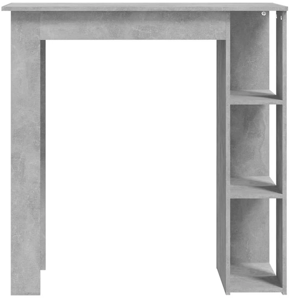 Baro stalas su lentyna, betono, 102x50x103,5cm, mediena