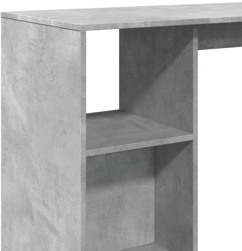 Baro stalas su lentyna, betono, 124x46x103,5cm, mediena