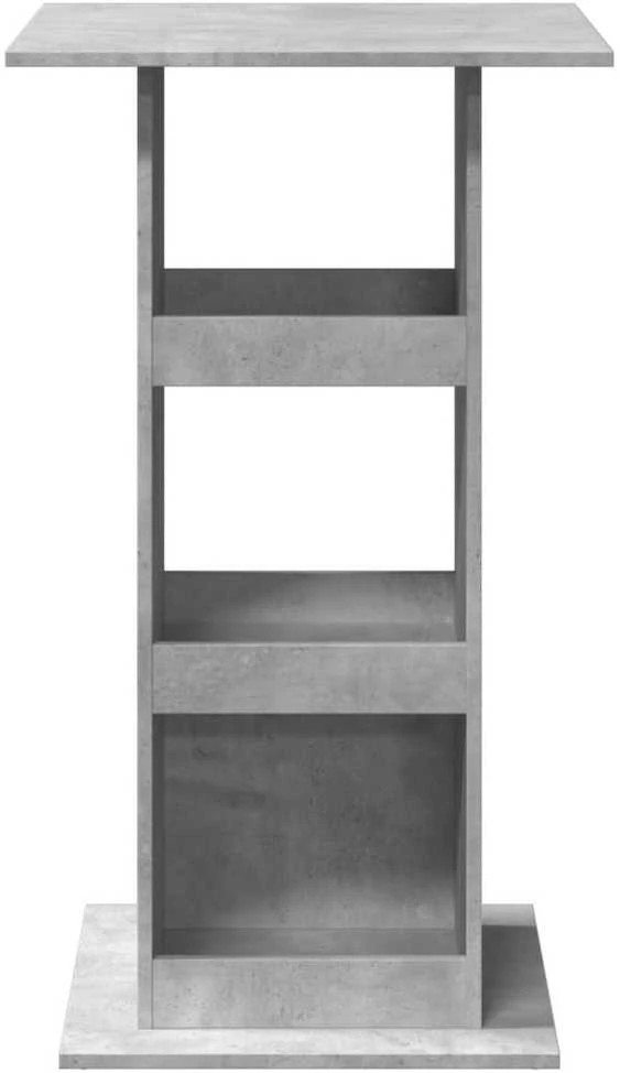 Baro stalas su lentyna, betono, 60x60x102cm, apdirbta mediena