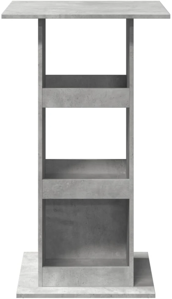 Baro stalas su lentyna, betono, 60x60x102cm, apdirbta mediena