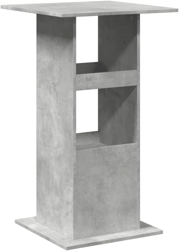 Baro stalas su lentyna, betono, 60x60x102cm, apdirbta mediena