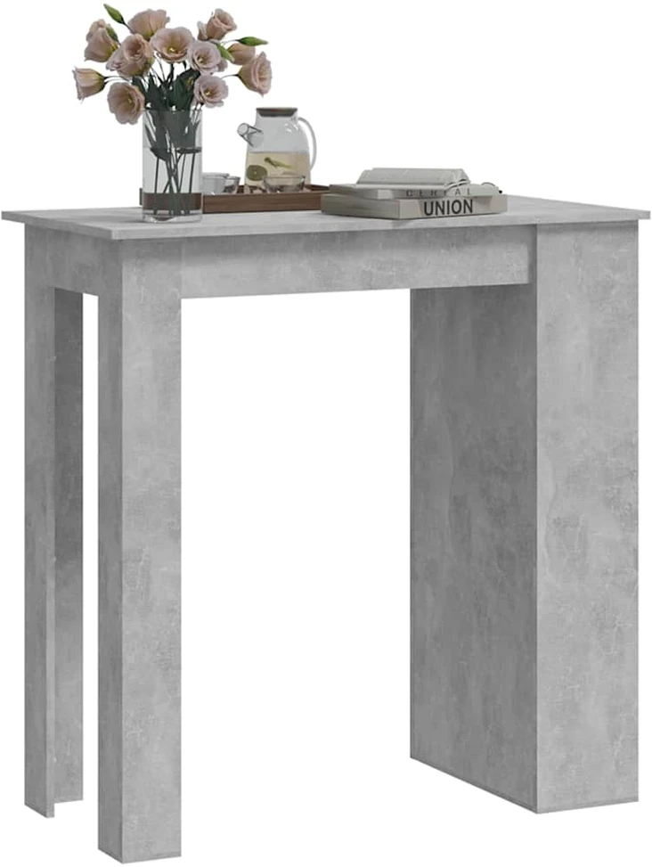 Baro stalas su lentyna, betono pilkas, 102x50x103,5cm, MDP