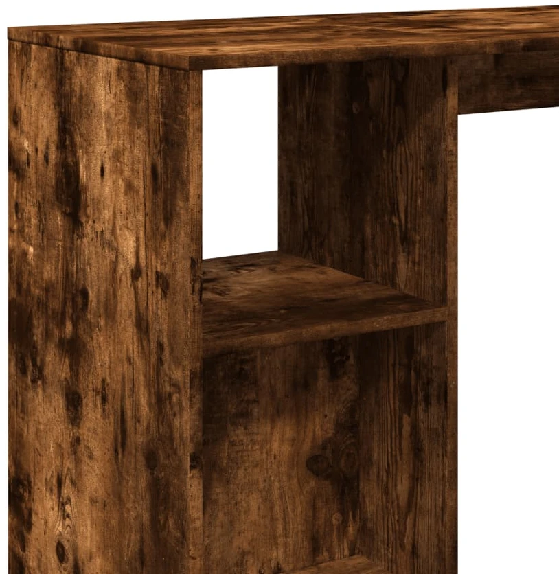 Baro stalas su lentyna, dūminio ąžuolo, 124x46x103,5cm, mediena