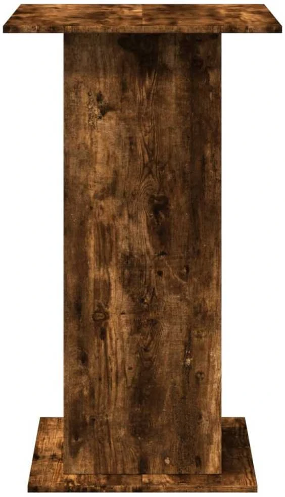 Baro stalas su lentyna, dūminio ąžuolo, 60x60x102cm, mediena