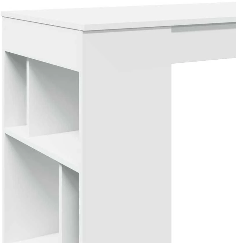 Baro stalas su lentynomis, baltas, 102x50x103,5cm, mediena