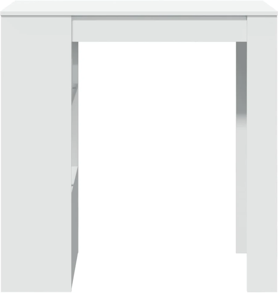 Baro stalas su lentynomis, baltas, 102x50x103,5cm, mediena