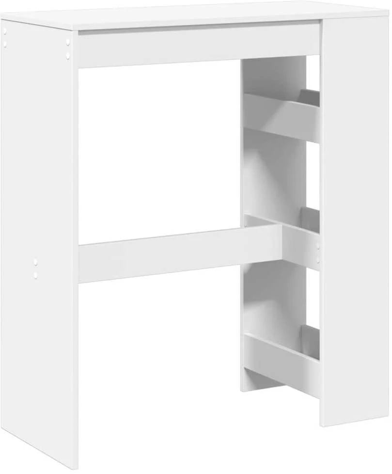 Baro stalas su lentynomis, baltas, 90x40x103,5cm, mediena