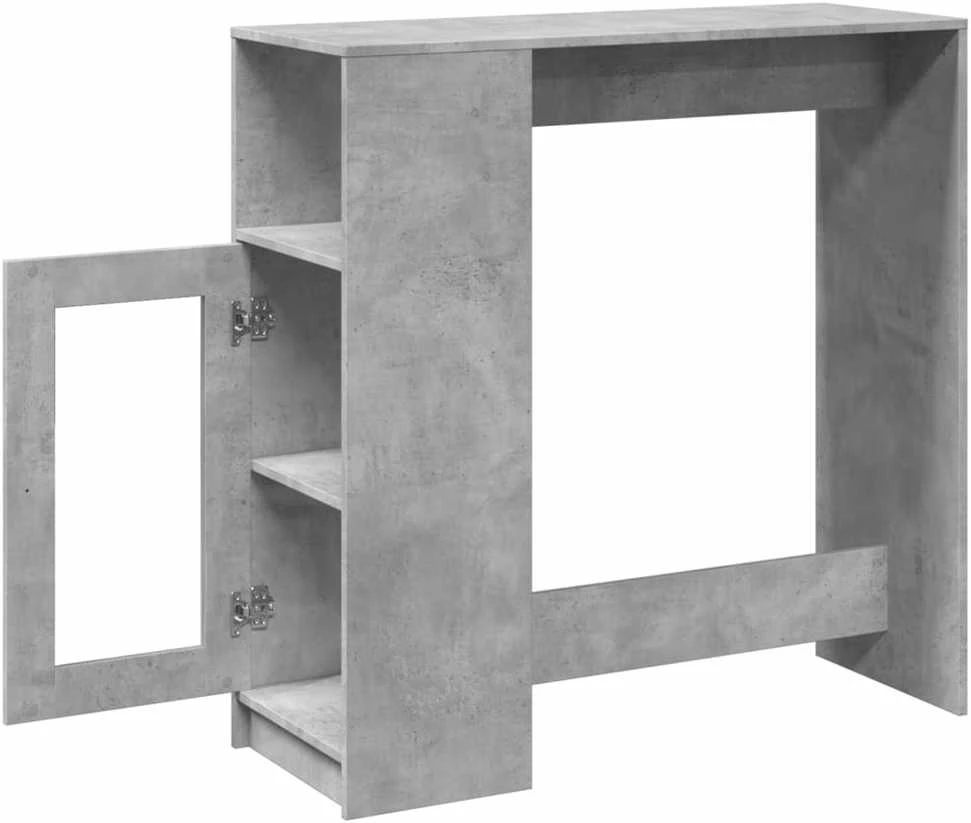 Baro stalas su lentynomis, betono, 101x40x103,5cm, mediena
