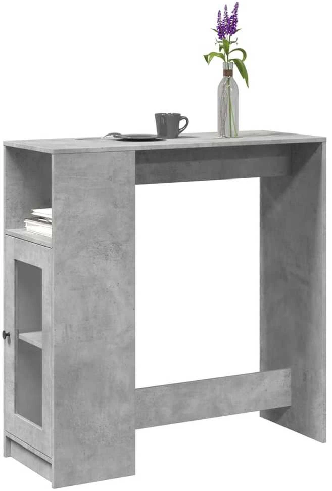 Baro stalas su lentynomis, betono, 101x40x103,5cm, mediena