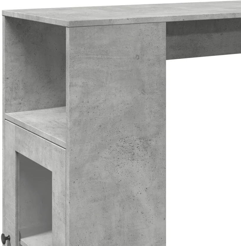 Baro stalas su lentynomis, betono, 101x40x103,5cm, mediena
